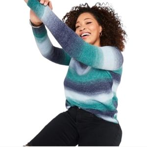 Old Navy Multi-Color Ombre Striped Crew Neck Sweater - Extra Small